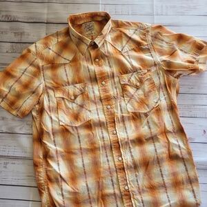 Lucky Brand Sportswear .. Mens Short Sleeve Pearl Button Down .. Medium